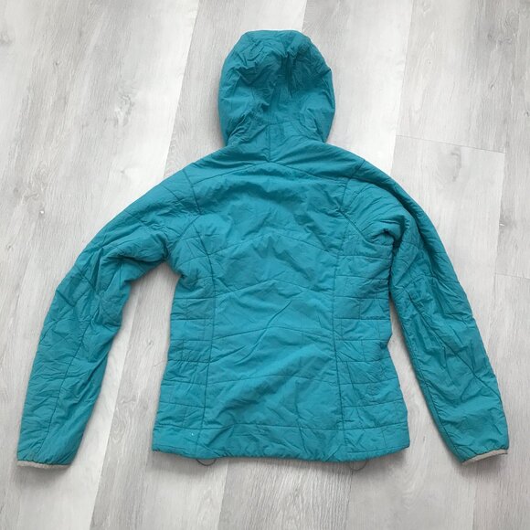 Patagonia Womens Nano Air Jacket Blue Hooded Drawstring Hem Medium - Picture 2 of 13